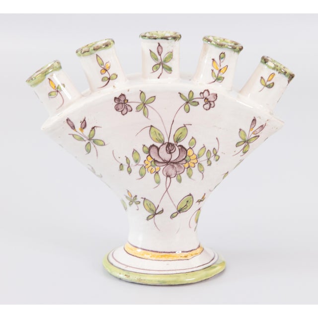 18th Century 18th Century French Samadet Faience Tulip Vase Tulipiere For Sale - Image 5 of 11