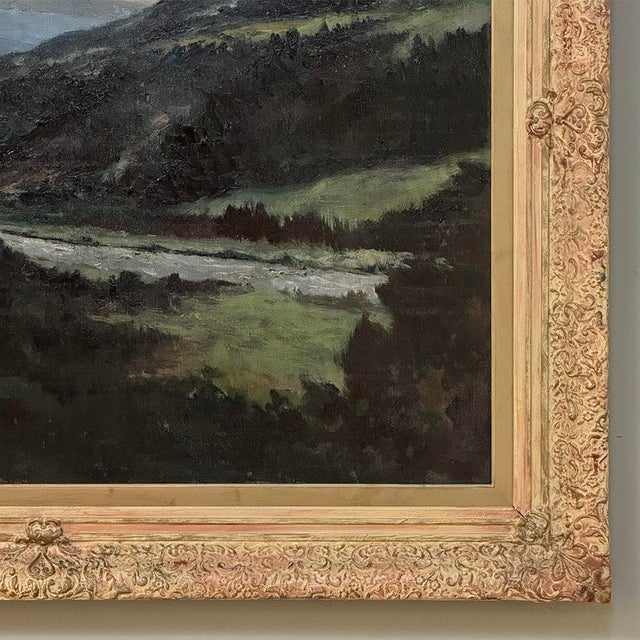 Antique Framed Oil Painting on Canvas of Ardennes Landscape by Rene Toussaint (1902-1971) For Sale - Image 10 of 16