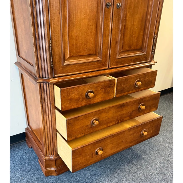 Stanley Furniture Vintage Stanley Furniture Gentleman’s / Entertainment Armoire Chest For Sale - Image 4 of 12