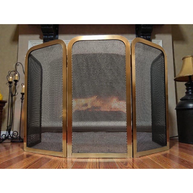 1950s Folding Brass Fireplace Screen, 1950s-1960s For Sale - Image 5 of 7