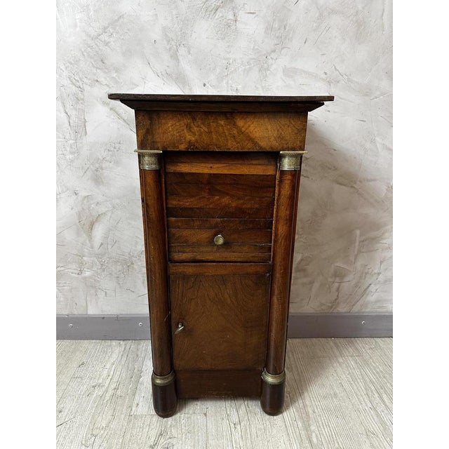 Wood Empire Walnut Bedside Table For Sale - Image 7 of 11