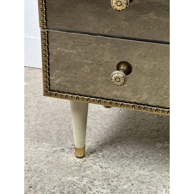 Beige Vintage Italian Mirror Glass Chest of Drawers, 1960s For Sale - Image 8 of 12