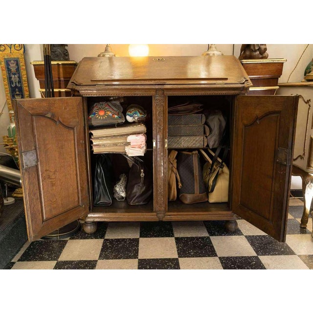 Napoleon III Sideboard with Sloping Desk in Carved Oak, 19th Century For Sale - Image 13 of 14