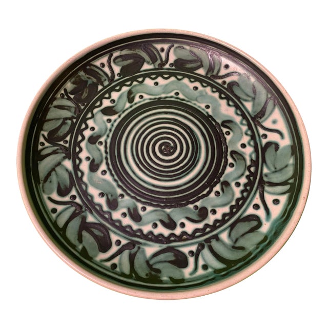 Vintage Kupittaa Savi Art Deco Pottery Charger For Sale
