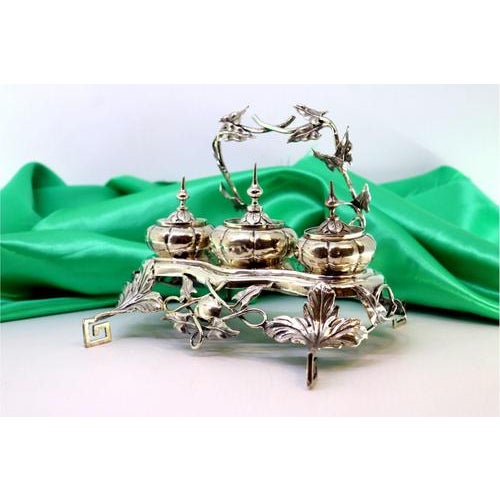 Silver Inkwell with Acanthus Leaves For Sale - Image 6 of 8