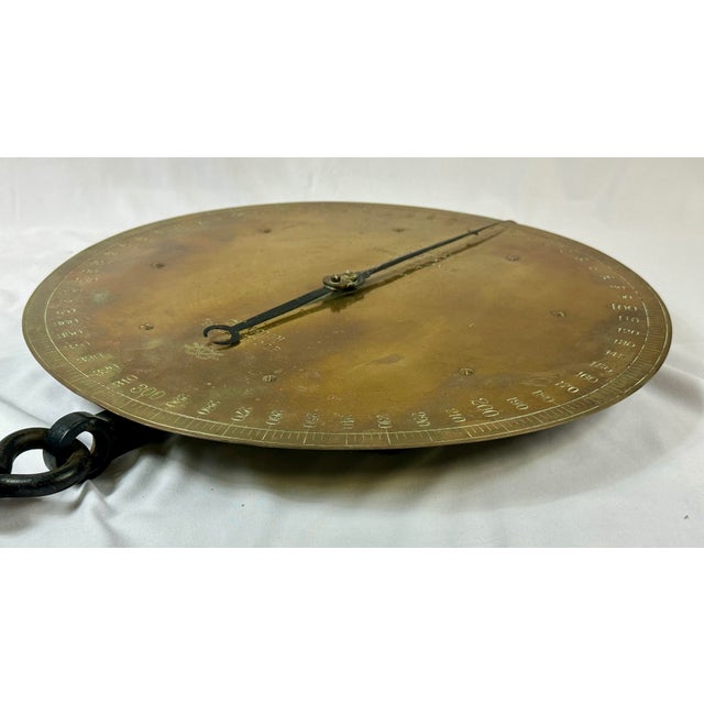 Arts & Crafts Circa 1920 Salter Brass 600lb Capacity Spring Scale Model 85t England For Sale - Image 3 of 10