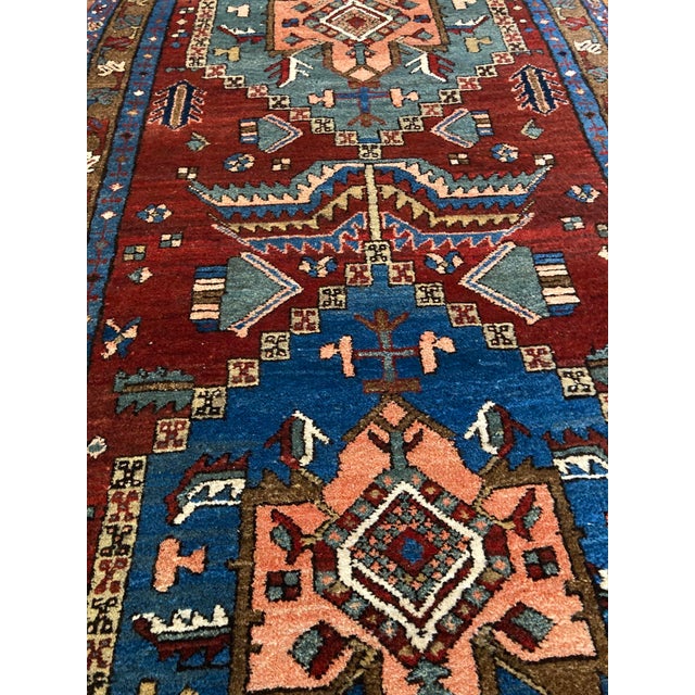 Blue Antique Heriz Runner Rug, 1890s For Sale - Image 8 of 18