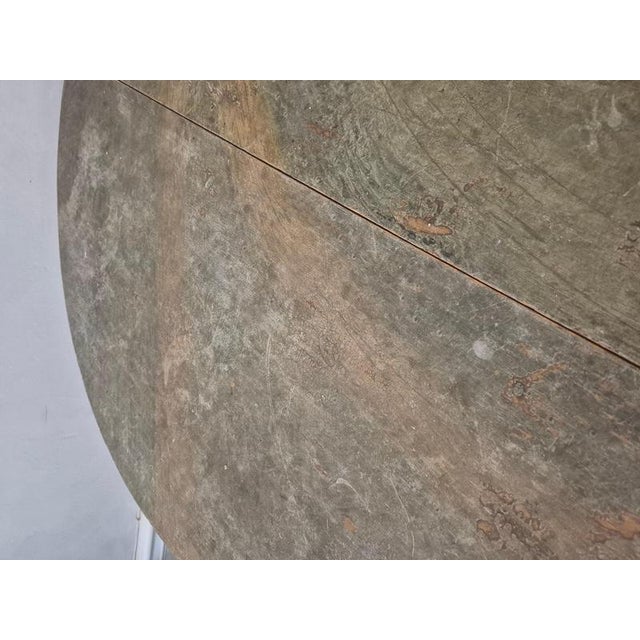 Provincial Half Moon Tables with Marbled Table Tops, Sweden, 1860s, Set of 2 For Sale - Image 17 of 18