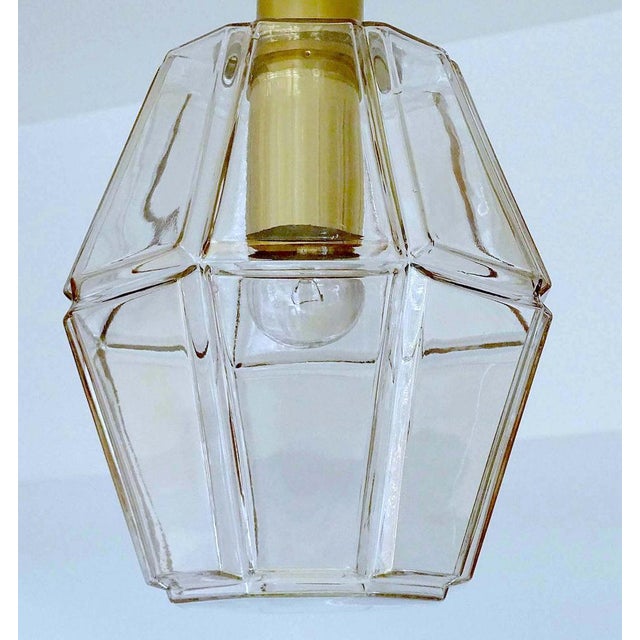 Vintage Lantern Pendant Light in Glass from Limburg For Sale - Image 11 of 18