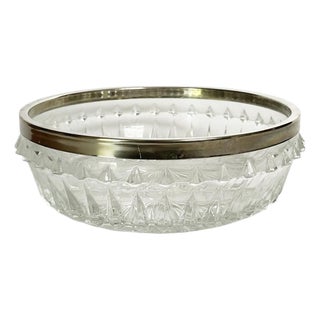 Glass Vide-Poche with Irom Rim, France, 1980s For Sale