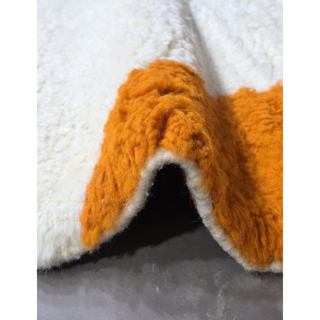 Burnt Orange Moroccan Wool Rug - 9.8 X 8.5 Ft For Sale - Image 4 of 10