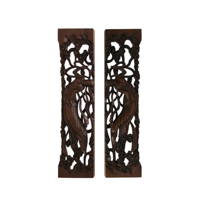 Brown Chinese Natural Wood Relief Carving Rectangular Paperweights - a Pair For Sale - Image 8 of 8