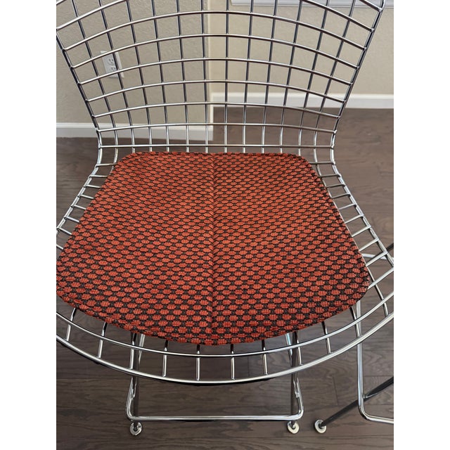 Mid-Century Modern Attributed to Harry Bertoia Bar Stools for Knoll , Pair For Sale - Image 3 of 9
