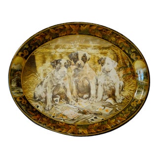 Terrier Dogs Tole Serving Tray For Sale