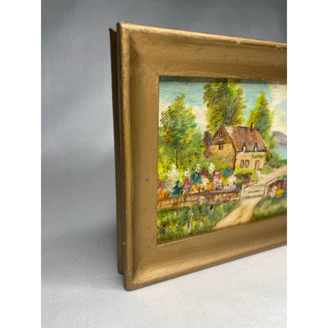 Wood English Traditiona Impressionist Landscape Framed Original Oil Painting For Sale - Image 7 of 12