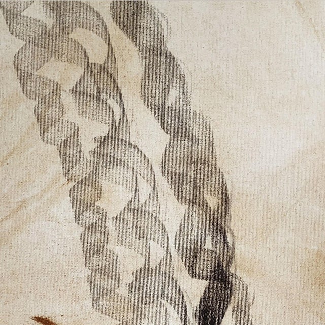 Contemporary Abstract Soil and Charcoal on Canvas "Curiosity" by Paul Landauer For Sale - Image 6 of 8