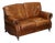 Balmoral Two Seater Brown Heritage Leather Sofa in the style of Halo and Timothy Oulton For Sale