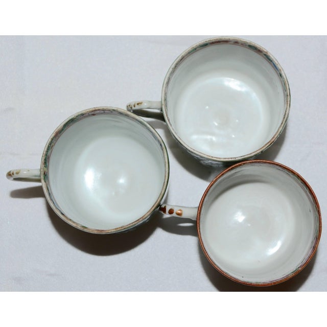 Famille Verte Set of Porcelain Cabbage and Butterfly Pattern Cups and Plates For Sale - Image 4 of 11