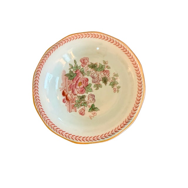 Chinoiserie Vintage Adams Calyx Ware Metz English Ironstone Berry Bowls, Set of 7 For Sale - Image 3 of 18
