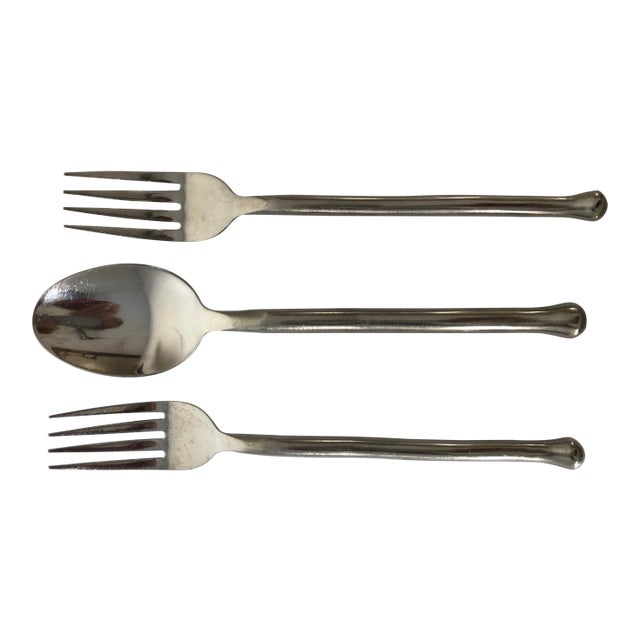 Gourmet Settings Exotique Platinum Stainless Flatware 3 Pieces For Sale