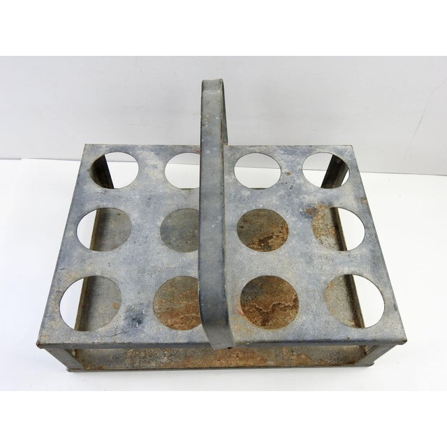 Vintage Galvanized Metal Bottle Carrier Chairish