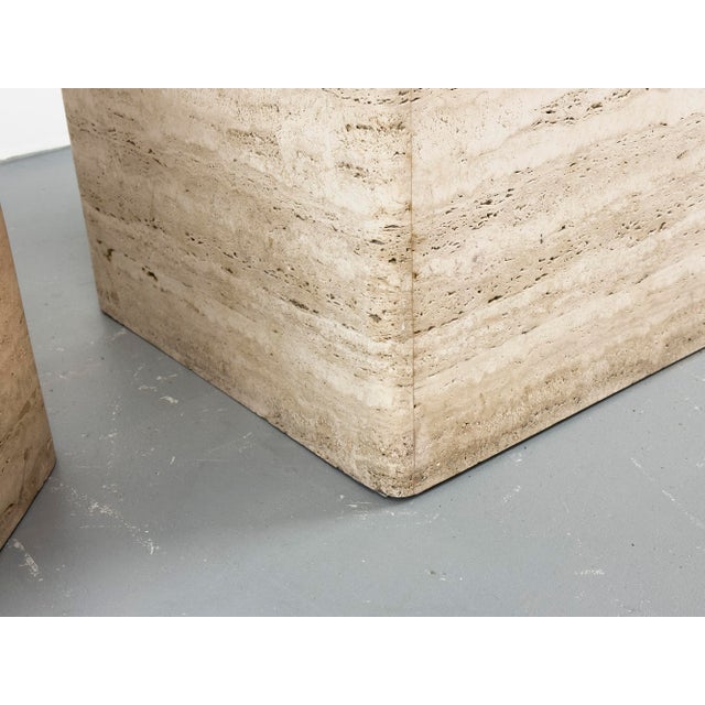 Vintage Travertine Cube Side Table, 1970s For Sale - Image 11 of 12