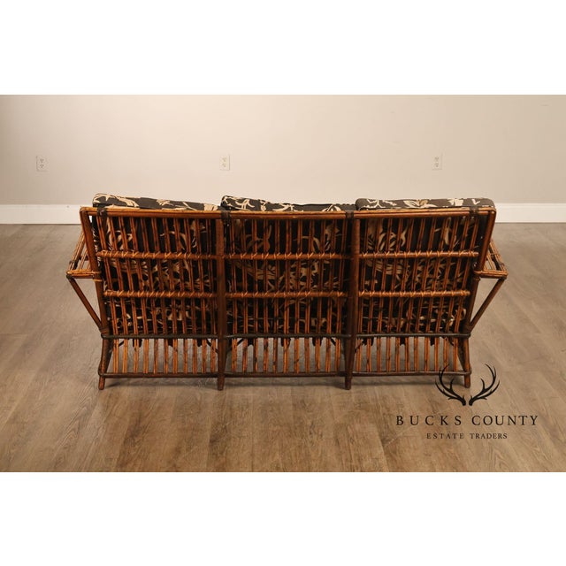 Antique Split Reed Rattan Sofa For Sale - Image 9 of 18