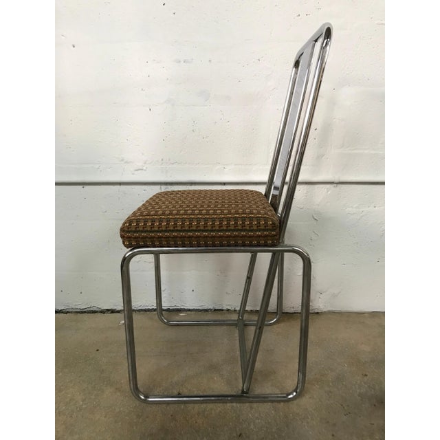 Edit Late 20th Century Post Modern Tubular Chrome Dining Chairs - Set of 4 For Sale - Image 4 of 10