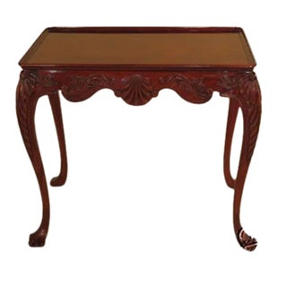 Irish Georgian Style Finely Carved Mahogany Tea Table For Sale