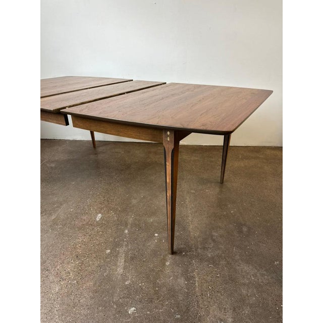 Mid-Century Modern Mid-Century Walnut and Rosewood Dining Table - Refinished For Sale - Image 3 of 3