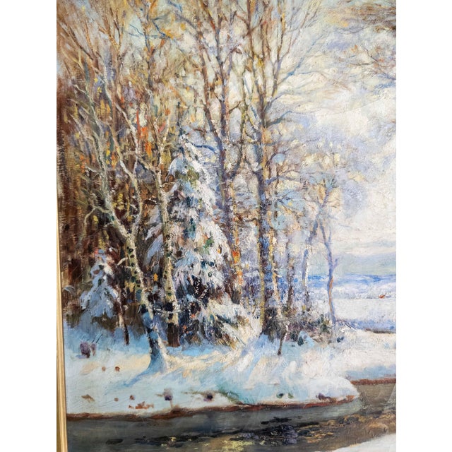 Early 20th Century American Impressionist Winter Wonderland Landscape Painting by George Young Kauffman For Sale - Image 11 of 18