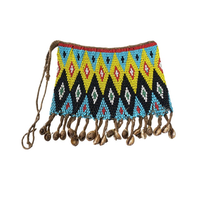 Vintage Ceremonial Skirt Kirdi Beaded Cache Sex Pikuran Cameroon 18" W For Sale In New York - Image 6 of 9