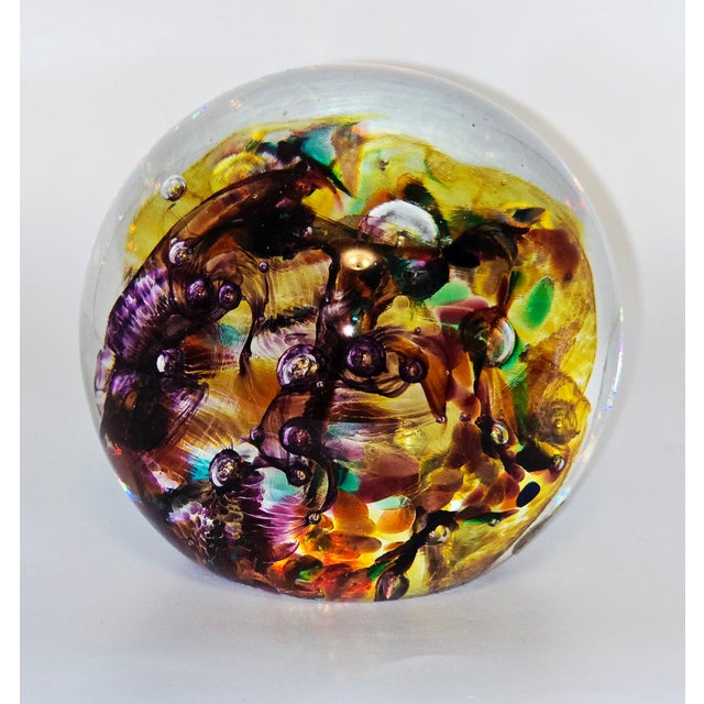 Mid 20th Century Mid 20th Century Vibrant Signed Robert Held Art Glass Paperweight – Canada For Sale - Image 5 of 11