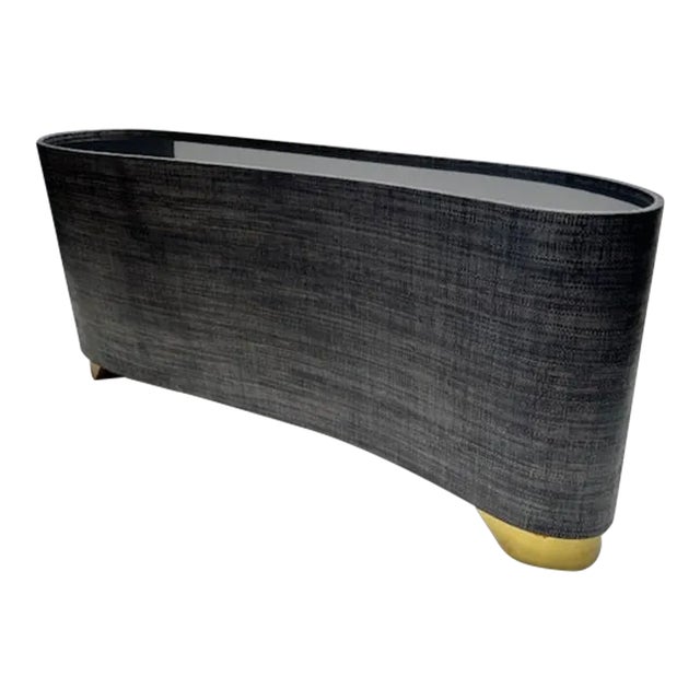 Organic Shape Raffia Console | Chairish