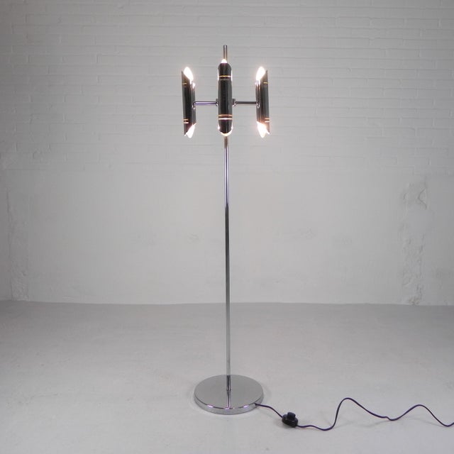 Metal Vintage Space Age Chrome Floor Lamp, 1960s For Sale - Image 7 of 18