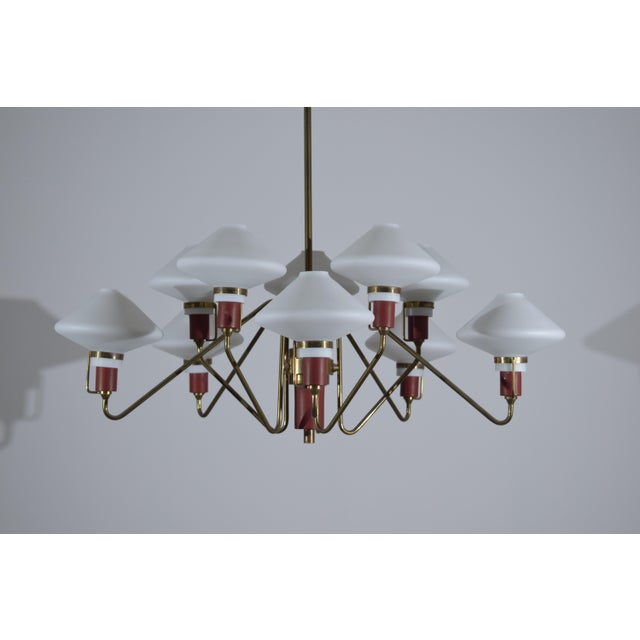 1950s 10-Light Chandelier from Lumen, 1950 For Sale - Image 5 of 12