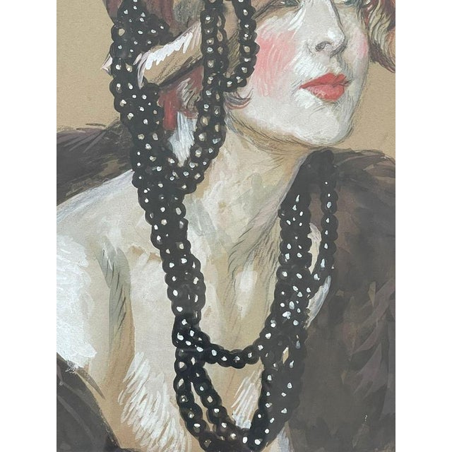 1910s Jean-Gabriel Domergue, Portrait of a Woman, 1919, Canvas, Framed For Sale - Image 5 of 9