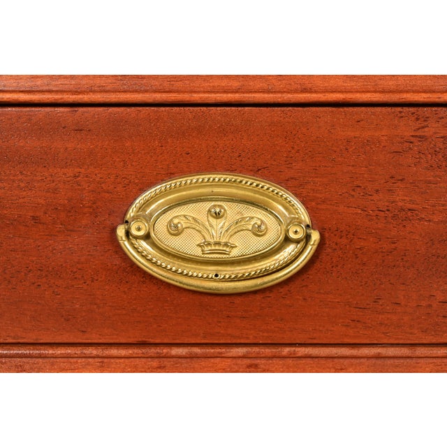 Brown Baker Furniture Style Georgian Carved Mahogany Dresser or Chest of Drawers For Sale - Image 8 of 14