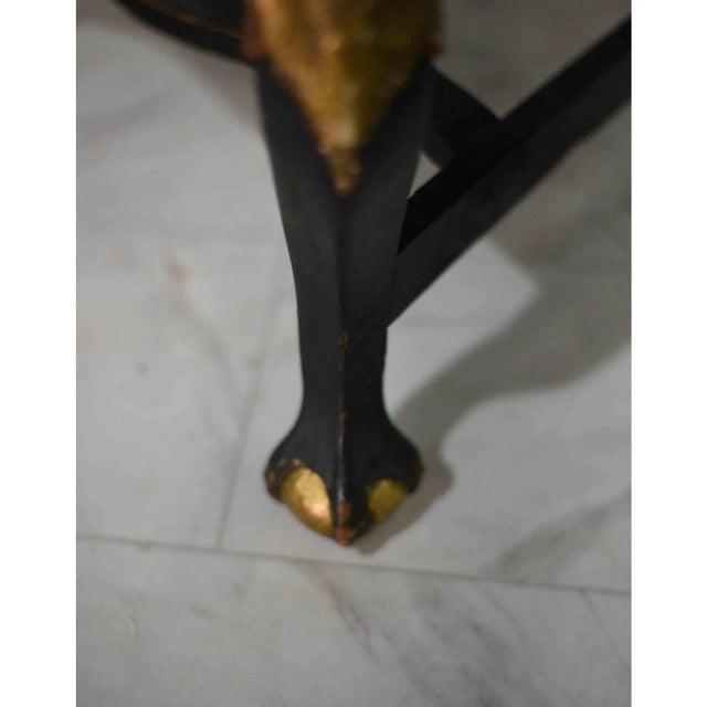 19th Century Antique Giltwood French Chairs Clawfoot Silk Upholstery - A Pair For Sale - Image 11 of 12