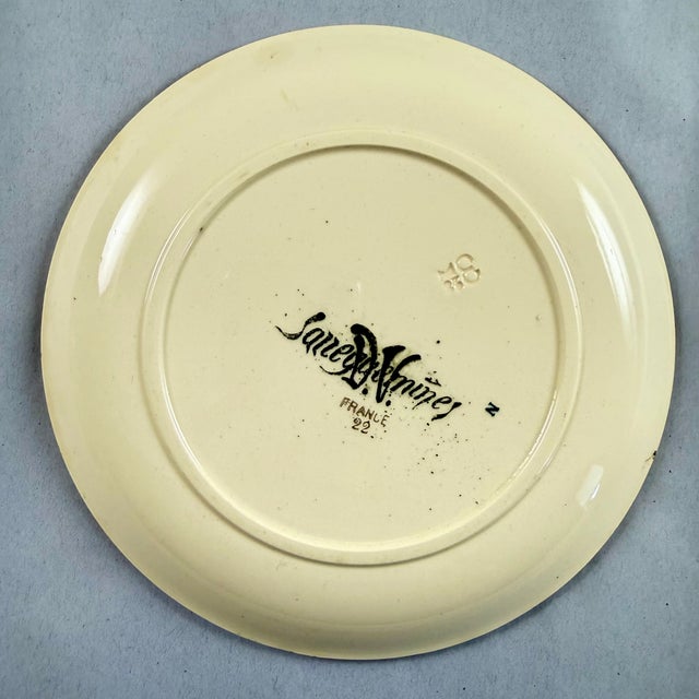 Ceramic 1900s Sarreguemines Benjamin Rabier Childs Plate, Téter S’il Vous Plait For Sale - Image 7 of 8