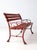 Vintage Red Iron and Wood Garden Bench For Sale - Image 10 of 15