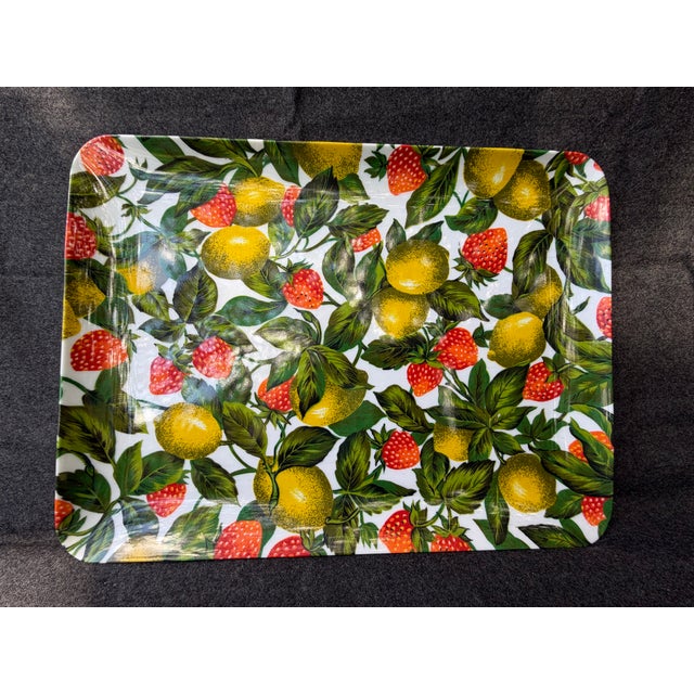 White Vintage Italian Molded Plastic Serving Tray For Sale - Image 8 of 8