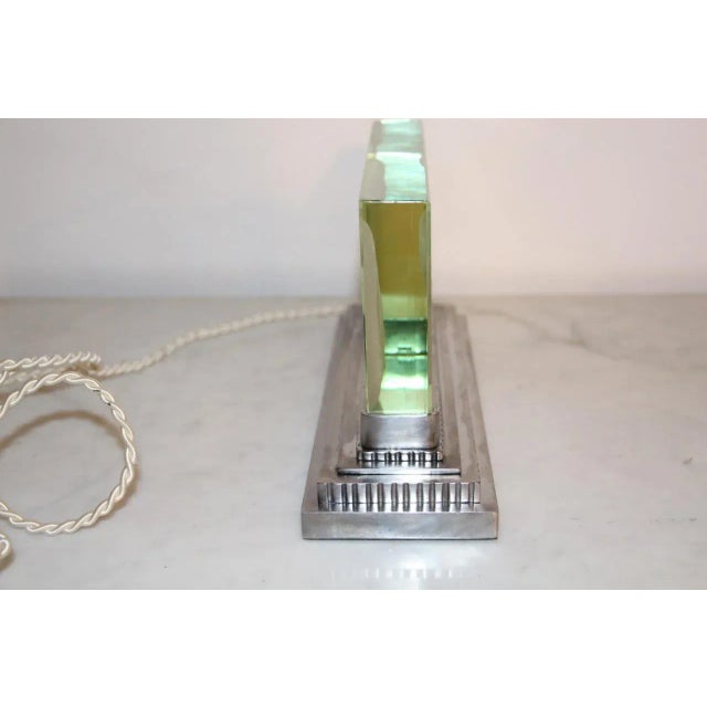 Glass & Wrought Iron Lamp by Muller Frères, 1930s For Sale - Image 6 of 7