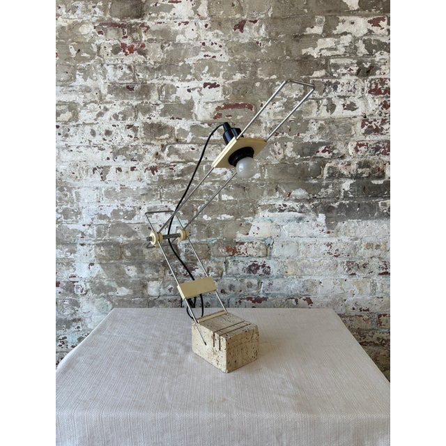 Italian Vintage Italian Travertine Sculptural Table Lamp – Sourced in Parma, Italy For Sale - Image 3 of 11