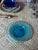 Set of 4 Hand Blown Aquamarine Salad or Dessert Plates French Glass Blower Made For Sale - Image 4 of 10