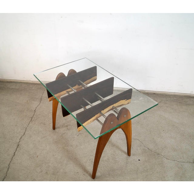 Adrian Pearsall Mid-Century Modern Style Hand Crafted Walnut & Rosewood Side Table For Sale - Image 4 of 12