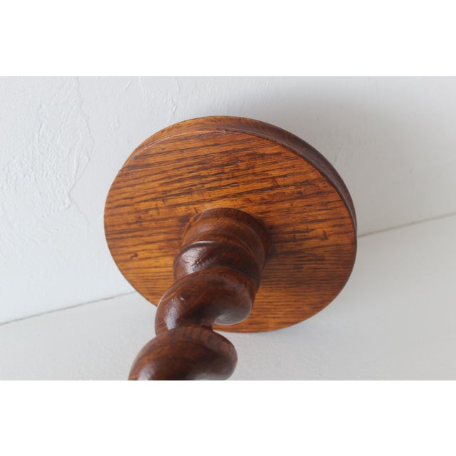 Vintage French Style Barley Twist Wood Side Table Pedestal Mid-Century For Sale - Image 17 of 18