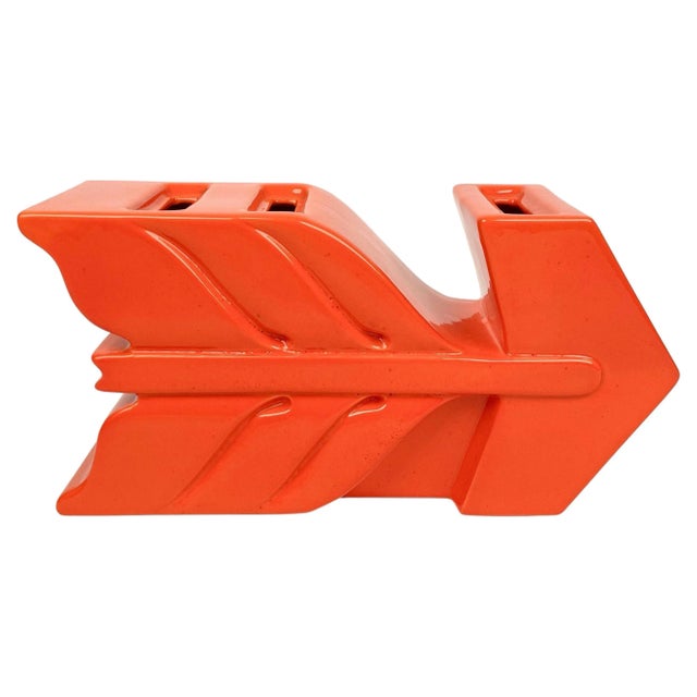 Italian Vase in Orange Ceramic by Enzo Bioli for IL Picchio, 1970s For Sale - Image 12 of 12