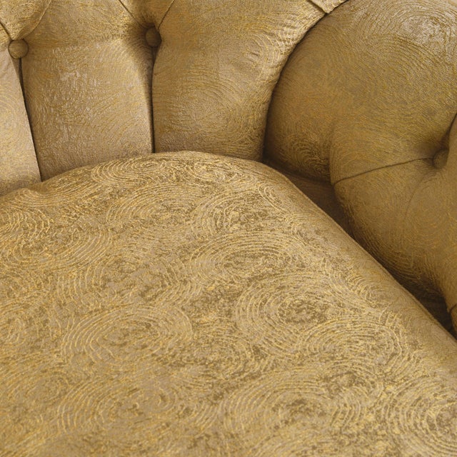 20th Century Italian Yellow Tufted Club Armchair - 2 Available For Sale - Image 10 of 11