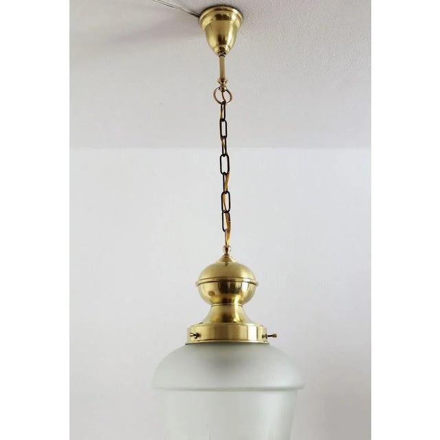Glass & Brass Chandelier by Luigi Caccia Dominioni, 1970s For Sale - Image 12 of 16